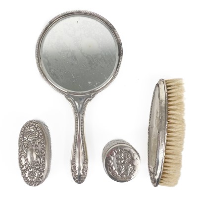 Lot 178 - Four silver dressing table items.