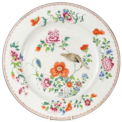 Lot 651 - A large Chinese famille rose porcelain charger, Qianlong.