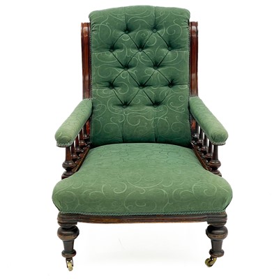 Lot 1862 - A Victorian mahogany framed armchair.