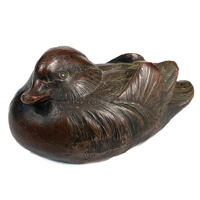 Lot 674 - A Chinese bronze model of a bird, circa 1900.