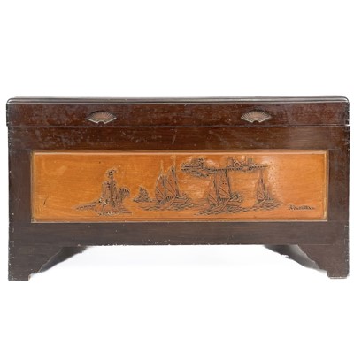 Lot 706 - A Chinese camphor wood chest, 20th century.