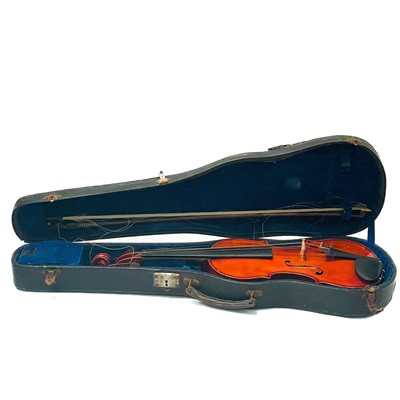 Lot 118 - Two cased violins with bows.