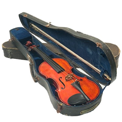 Lot 118 - Two cased violins with bows.