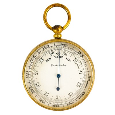 Lot 437 - A Victorian pocket compensated barometer.