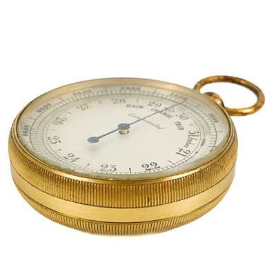 Lot 437 - A Victorian pocket compensated barometer.