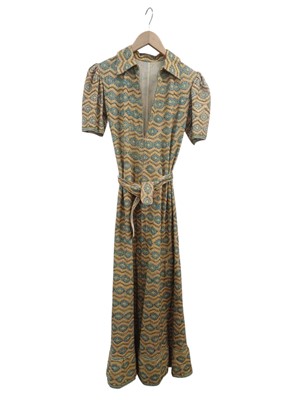 Lot 337 - A vintage Indian embroidered belted day dress.