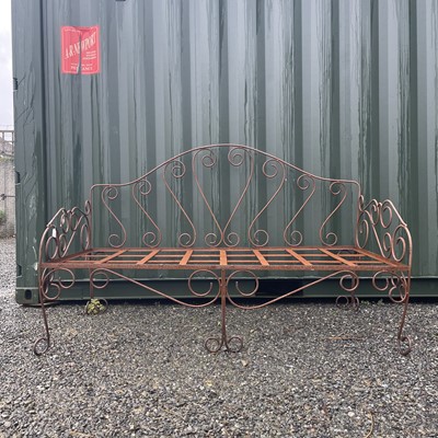 Lot 1000 - A wrought iron daybed.