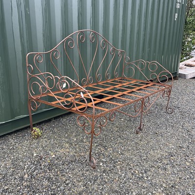 Lot 1000 - A wrought iron daybed.