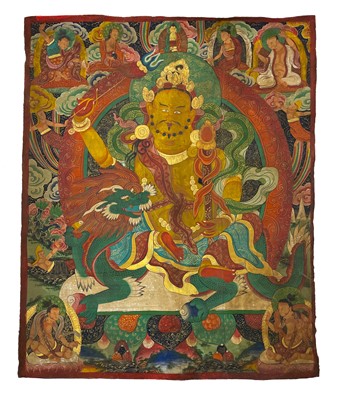 Lot 711 - A large Tibetan thangka, 19th century.