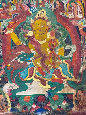 Lot 711 - A large Tibetan thangka, 19th century.