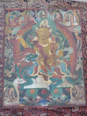 Lot 711 - A large Tibetan thangka, 19th century.