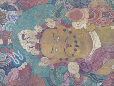 Lot 711 - A large Tibetan thangka, 19th century.