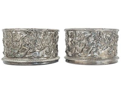 Lot 4 - An exceptional pair of Regency silver wine decanter stands by Philip Rundell.