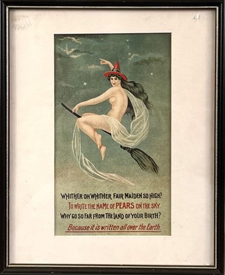 Lot 232 - A Pears advertisement with a witch on a broomstick.