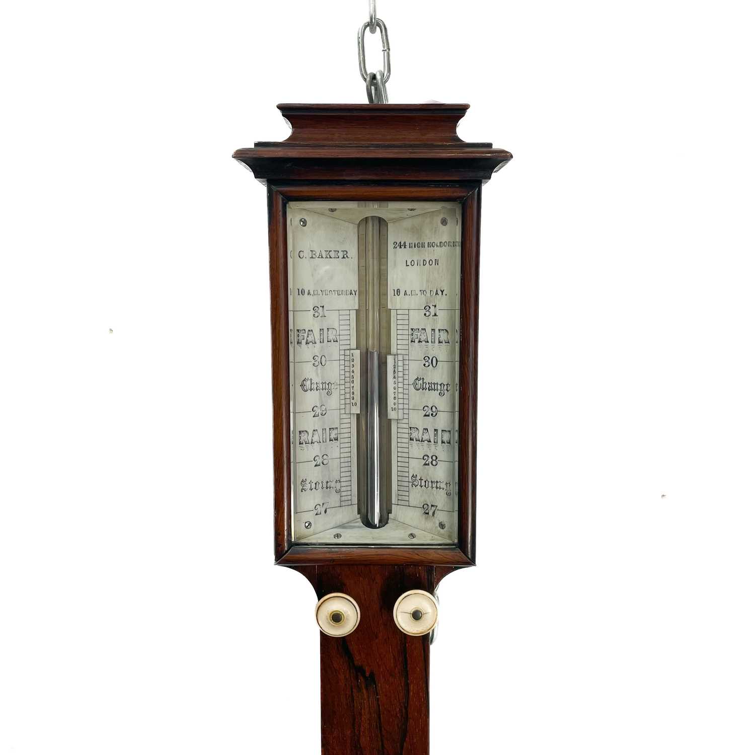 Lot 1717 - A Victorian rosewood stick barometer signed