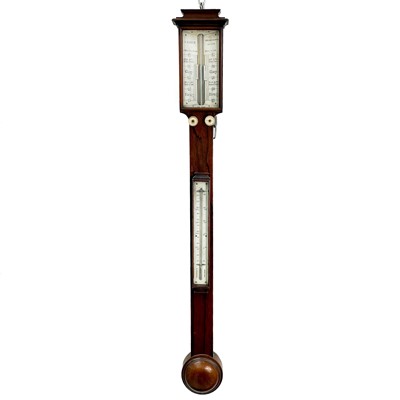 Lot 1717 - A Victorian rosewood stick barometer signed C Baker 244 High Holborn London.