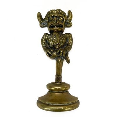 Lot 40 - A late Victorian brass Lincoln Imp door stop.