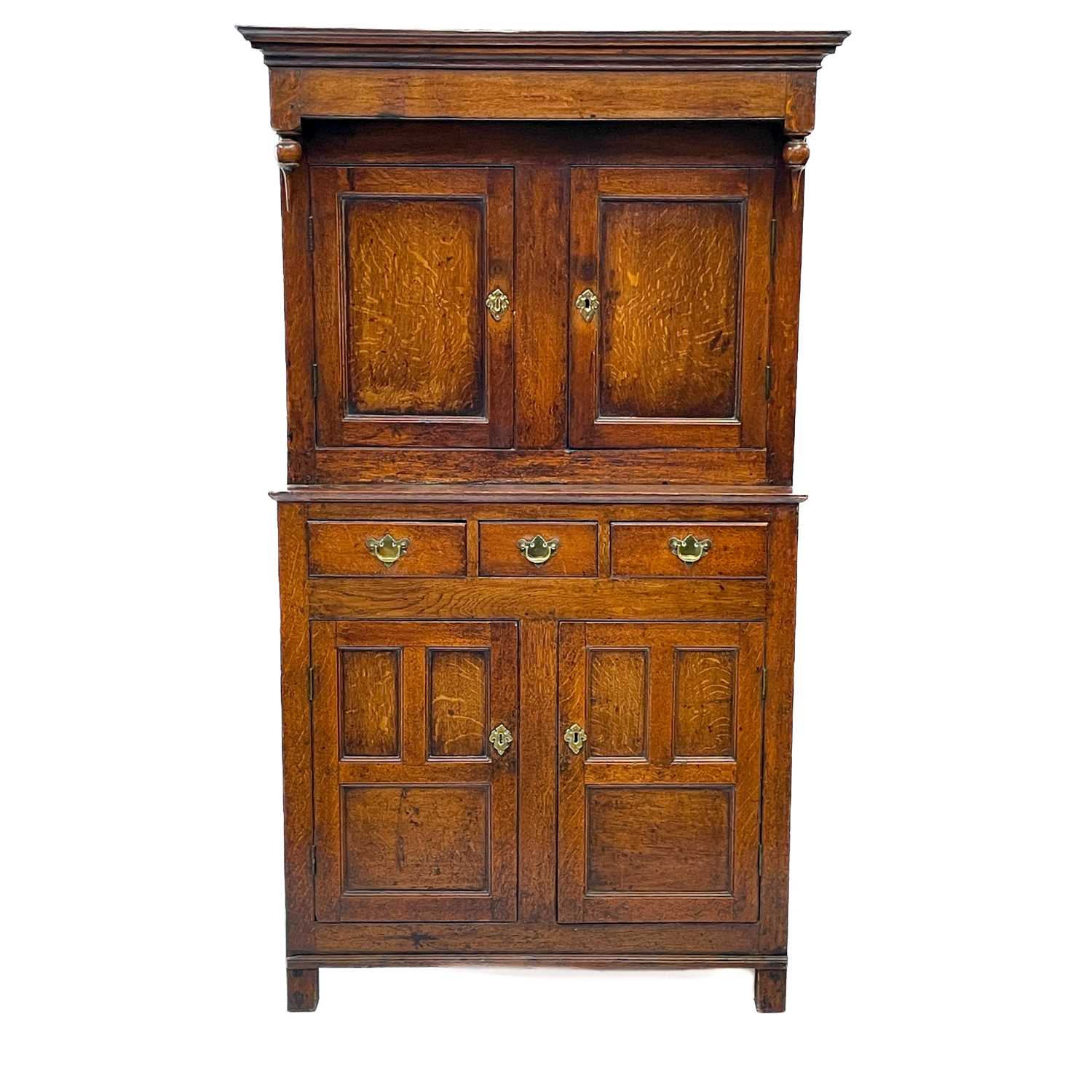 Lot 3 A Late George Iii Welsh Oak Cupboard Deuddarn