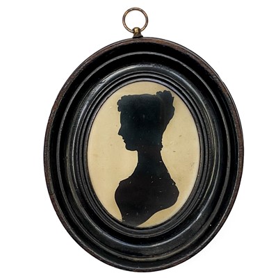 Lot 64 - A pair of Victorian silhouette portraits.