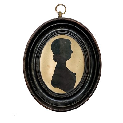 Lot 64 - A pair of Victorian silhouette portraits.