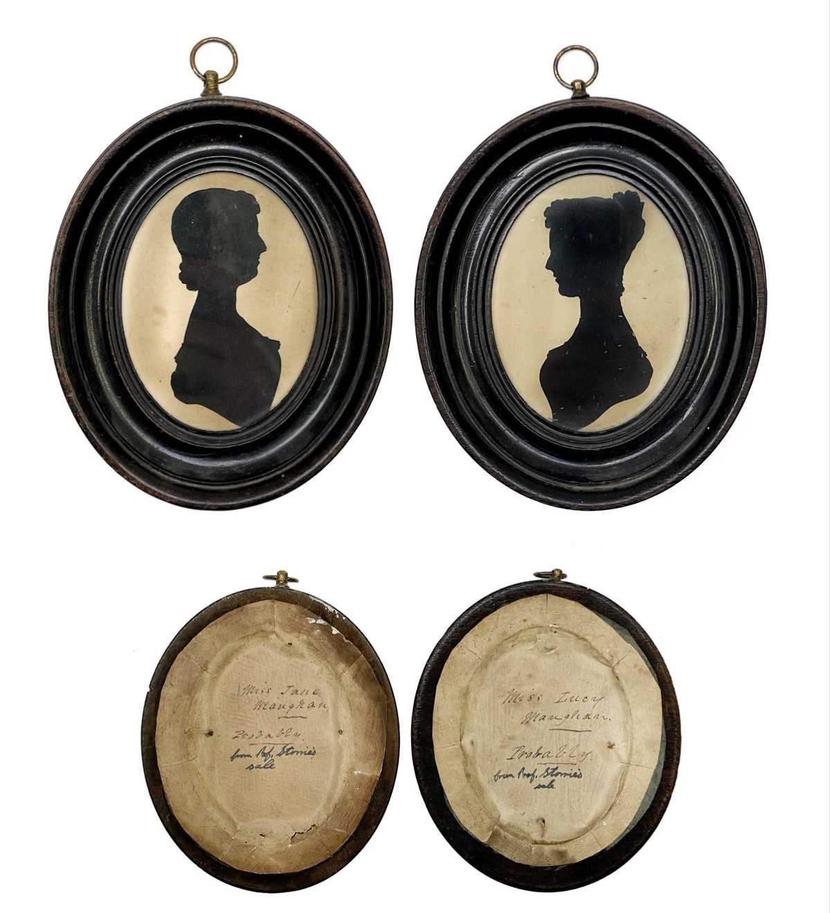 Lot 64 - A pair of Victorian silhouette portraits.