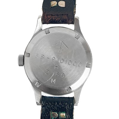 Lot 109 - A Hamilton 1960's military issue manual wind stainless steel wristwatch.