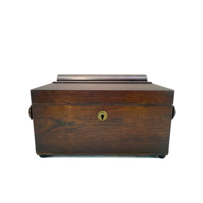 Lot 62 - An early Victorian rosewood tea caddy.