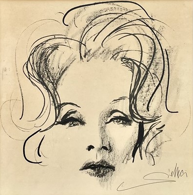 Lot 219 - A Marlene Dietrich autograph on a printed image.