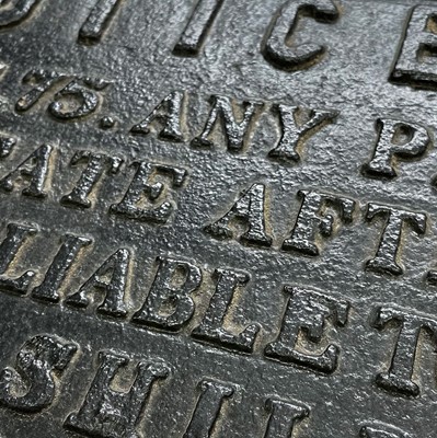 Lot 89 - A cast iron railway sign.