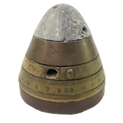 Lot 99 - A Shell nose fuse marked 'Battle of the Somme 1st July 1916'.