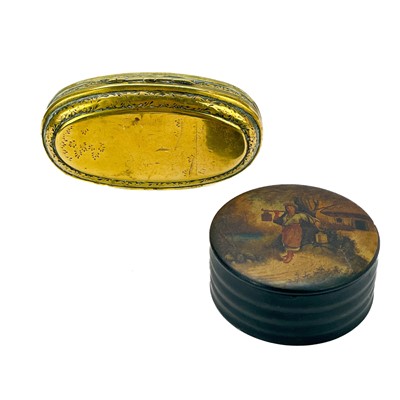 Lot 10 - A Russian circular lacquer box and cover.