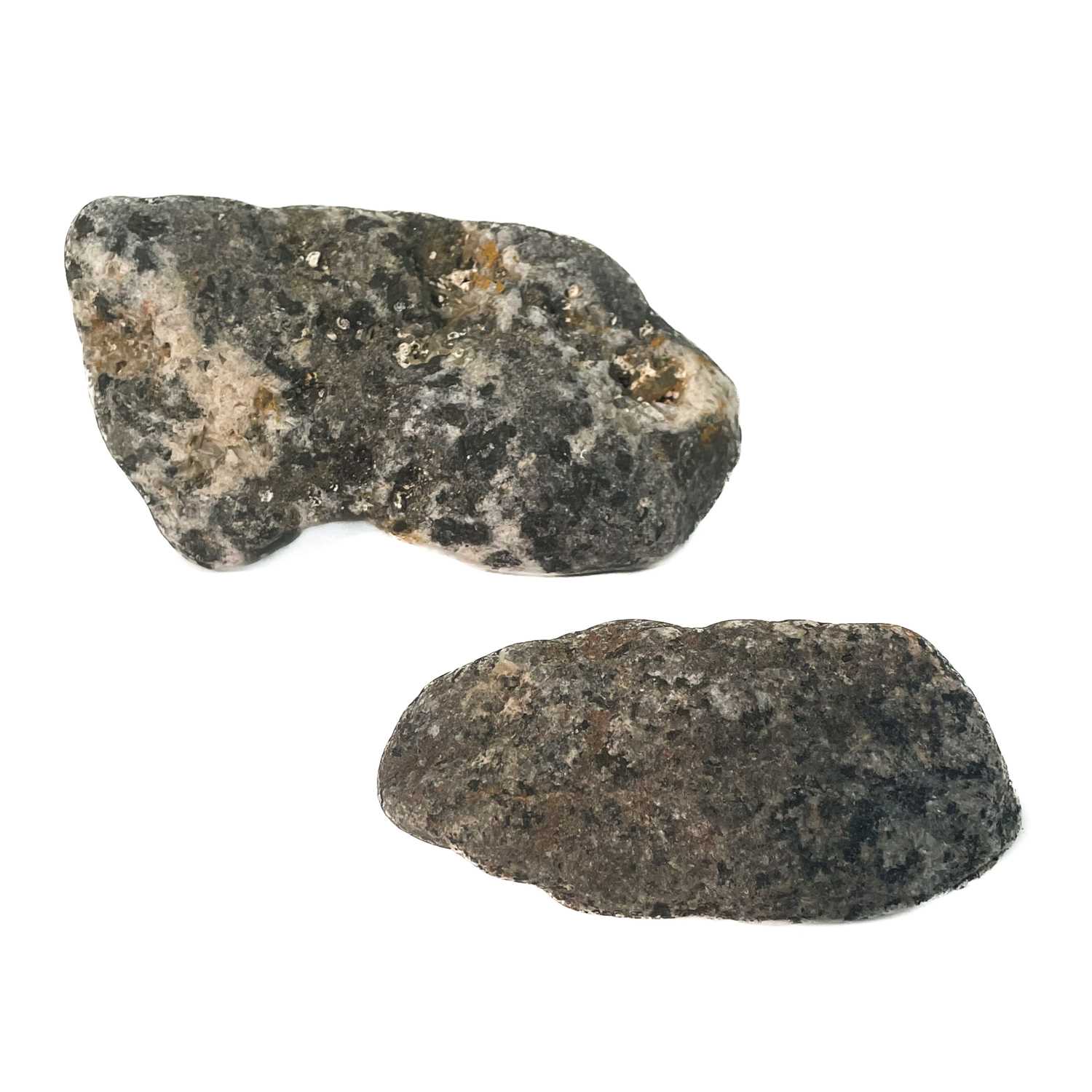 Lot 81 - Two alluvial tin pebbles from Nanjizal, Land End.