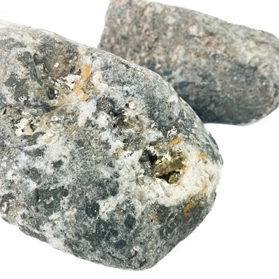 Lot 81 - Two alluvial tin pebbles from Nanjizal, Land End.