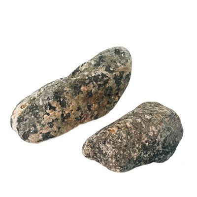 Lot 81 - Two alluvial tin pebbles from Nanjizal, Land End.