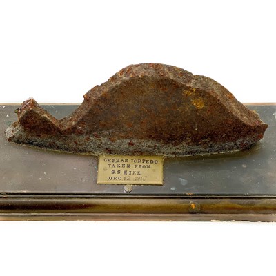 Lot 98 - A mounted Piece of a German torpedo.