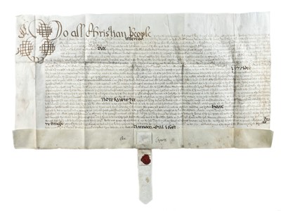 Lot 103 - Framed Devon Indenture dated 1683 to a relative of Francis Drake.