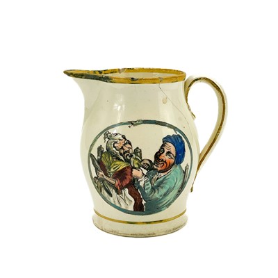 Lot 809 - A Staffordshire pearlware jug of Dentist interest.