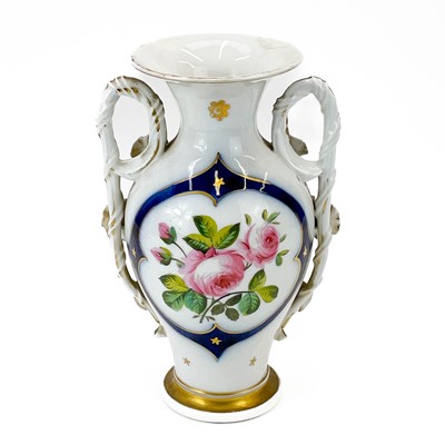 Lot 858 - An English porcelain urn shape vase.