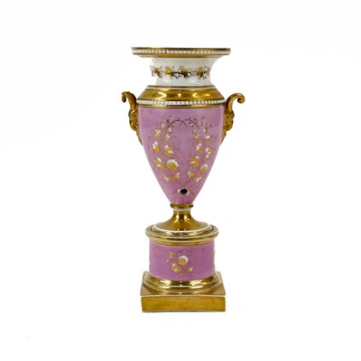 Lot 858 - An English porcelain urn shape vase.