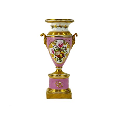 Lot 858 - An English porcelain urn shape vase.