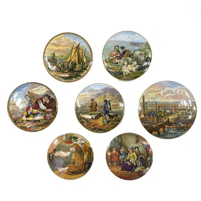 Lot 855 - Eight Pratt ware pot lids.