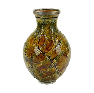 Lot 821 - A Doulton Lambeth stoneware baluster vase.