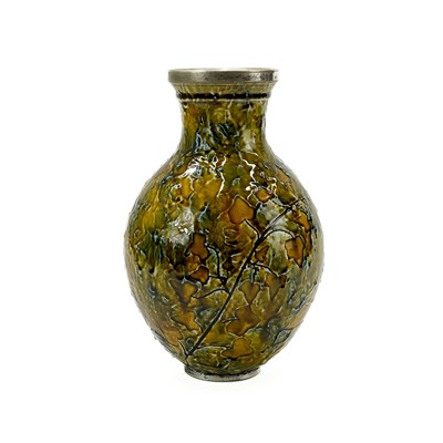 Lot 821 - A Doulton Lambeth stoneware baluster vase.