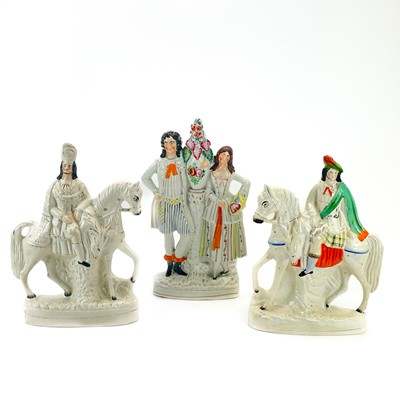 Lot 866 - A Victorian Staffordshire flatback figure group.