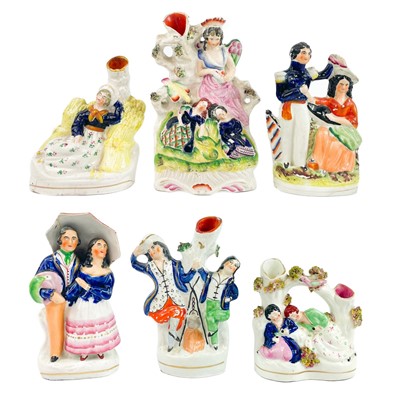 Lot 868 - A Victorian Staffordshire figure group, The Sailor's Farewell.