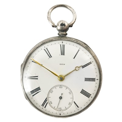 Lot 24 - A Victorian silver open face key wind fusee pocket watch.