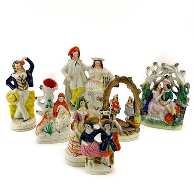 Lot 869 - A Victorian Staffordshire figure of a dancing sailor.