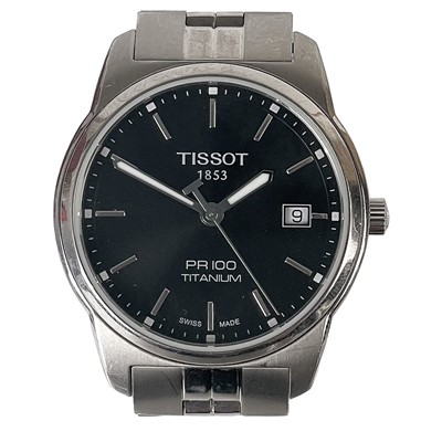 Lot 86 - A Tissot PR100 TITANIUM gentleman's quartz bracelet wristwatch.