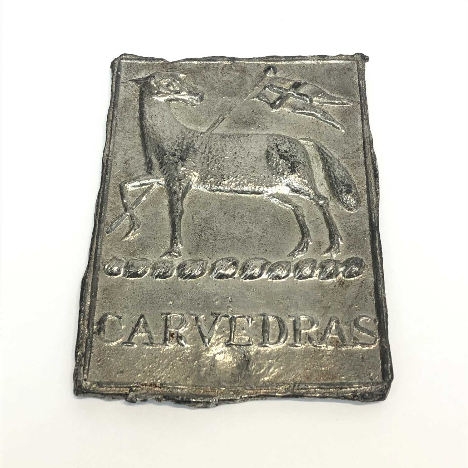 Lot 494 - A tin ingot from the Carvedras Tin Smelting...