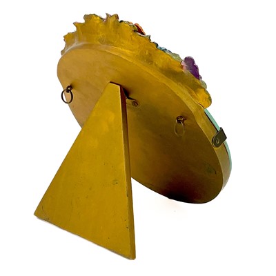 Lot 37 - A circular Barbola style easel mirror.